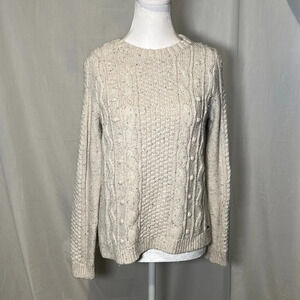 women’s small confetti sprinkle & cream cotton blend Hollister Cableknit sweater